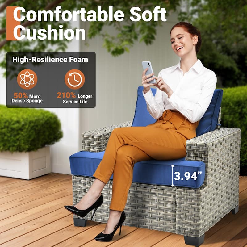 OVIOS 10-Piece T shaped 54" Fire Table Patio Conversation Set