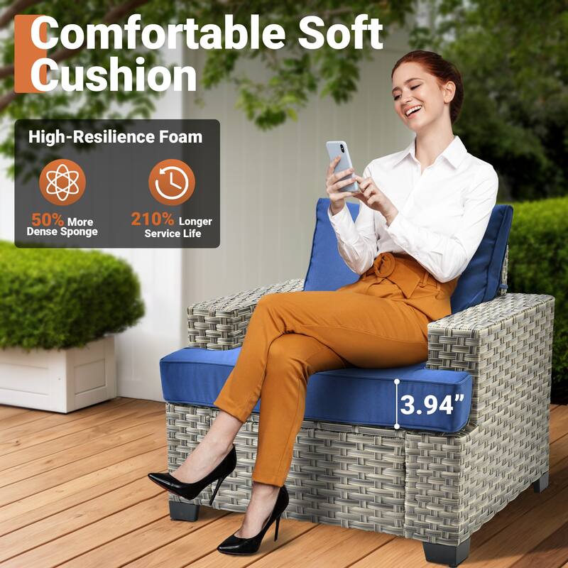 OVIOS 9 Pieces T shaped Swivel Patio Set