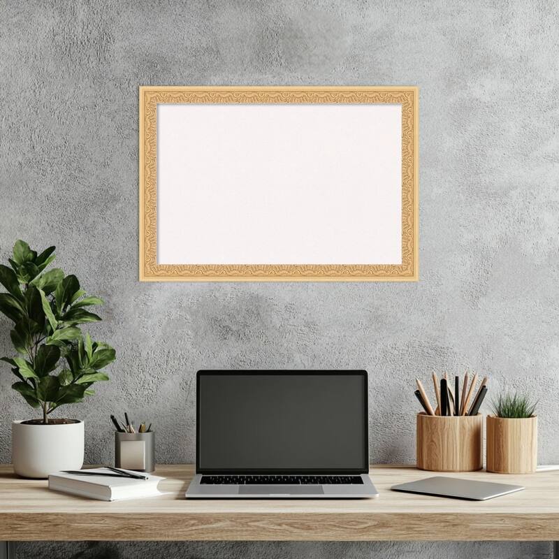 Bethany Gold Wood Framed Cork Board - Bulletin Board, Organization Board, Pin Board