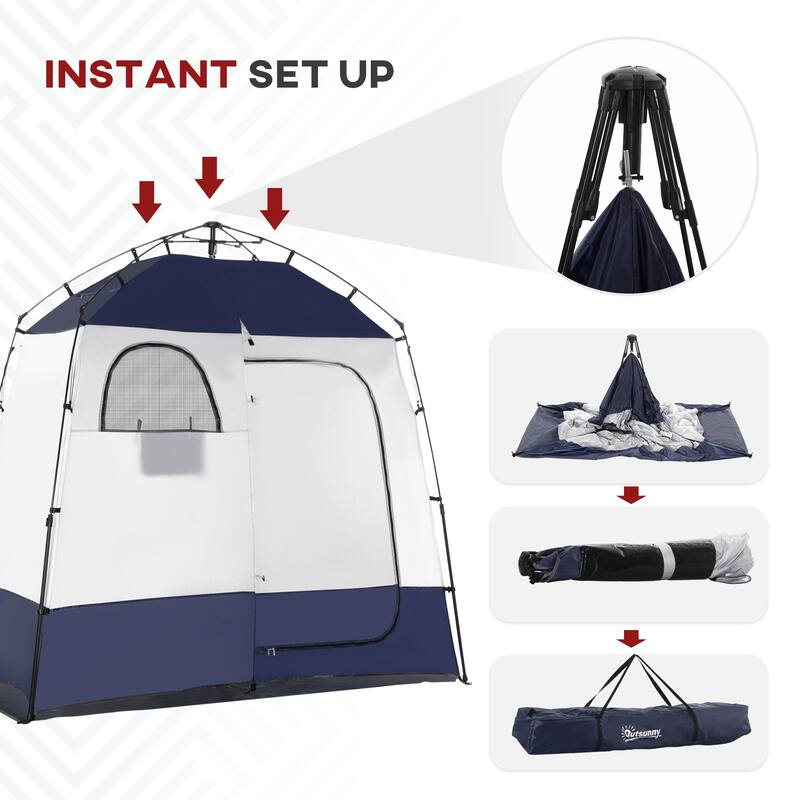 Outsunny Shower Tent, Privacy Shelter for Camping, Dressing Changing Room, Portable Instant Outdoor Shower Tent
