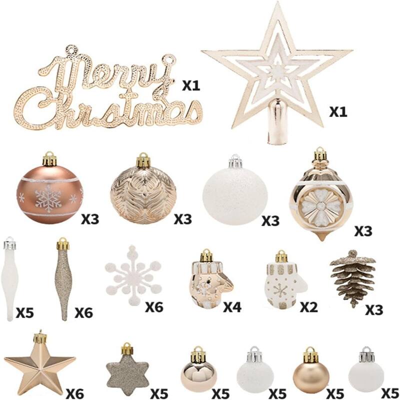 70 Shatterproof Christmas Ball Ornaments Set - N/A