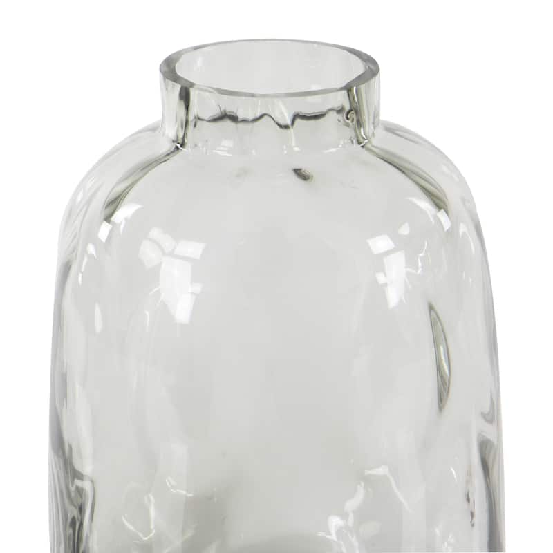 Gray Glass Decorative Vase with Bubble Texture