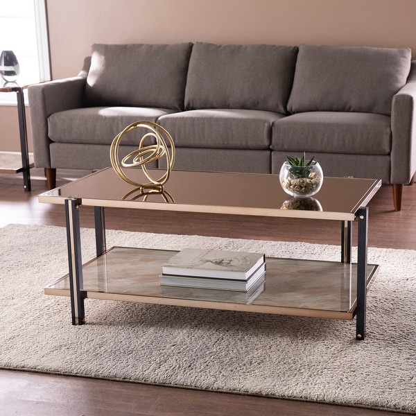 Smoked mirror sales coffee table