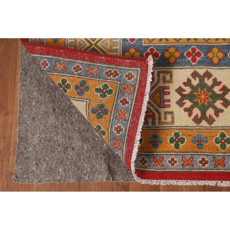 Geometric Kazak Oriental Area Rug Handmade Dining Room Wool Carpet - 8'1" x 10'3"