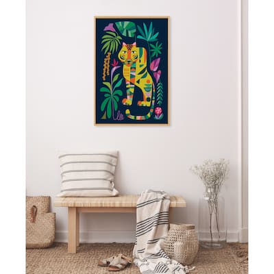 Kate and Laurel Sylvie Tiger in the Forest Framed Canvas by Rachel Lee