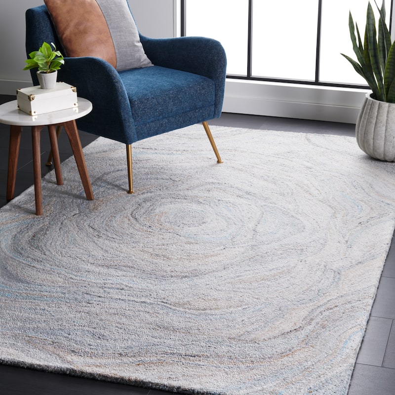 SAFAVIEH Handmade Abstract Algimanta Modern Rug - 8' x 10' - Beige/Blue