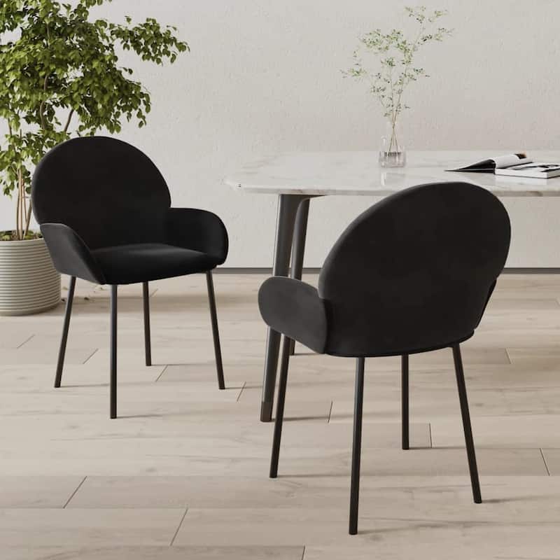 vidaXL Dining Chairs 2 Pcs Accent Upholstered Chair for Living Room Velvet - 22.8" x 22.4" x 30.9"