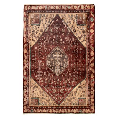 ECARPETGALLERY Hand-knotted Andelz Dark Red Wool Rug - 4'3 x 6'6