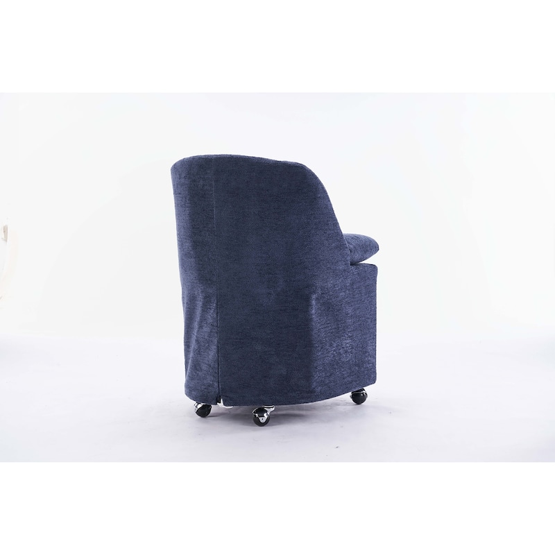 Set of 2 Chenille Fabric Dining Chairs