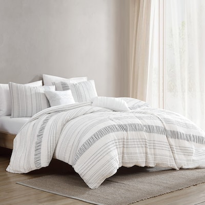 6 Piece Bedding Comforter Set All-season Reversible Bed in a Bag Queen