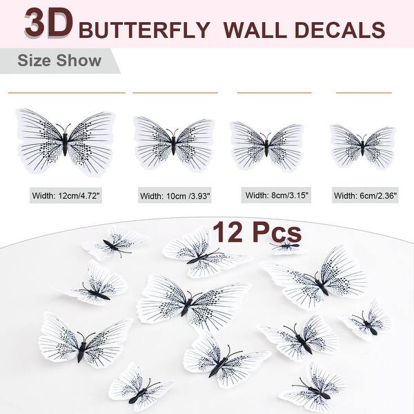 Shop 12pcs 3d Butterfly Wall Decal Diy Sticker For Christmas