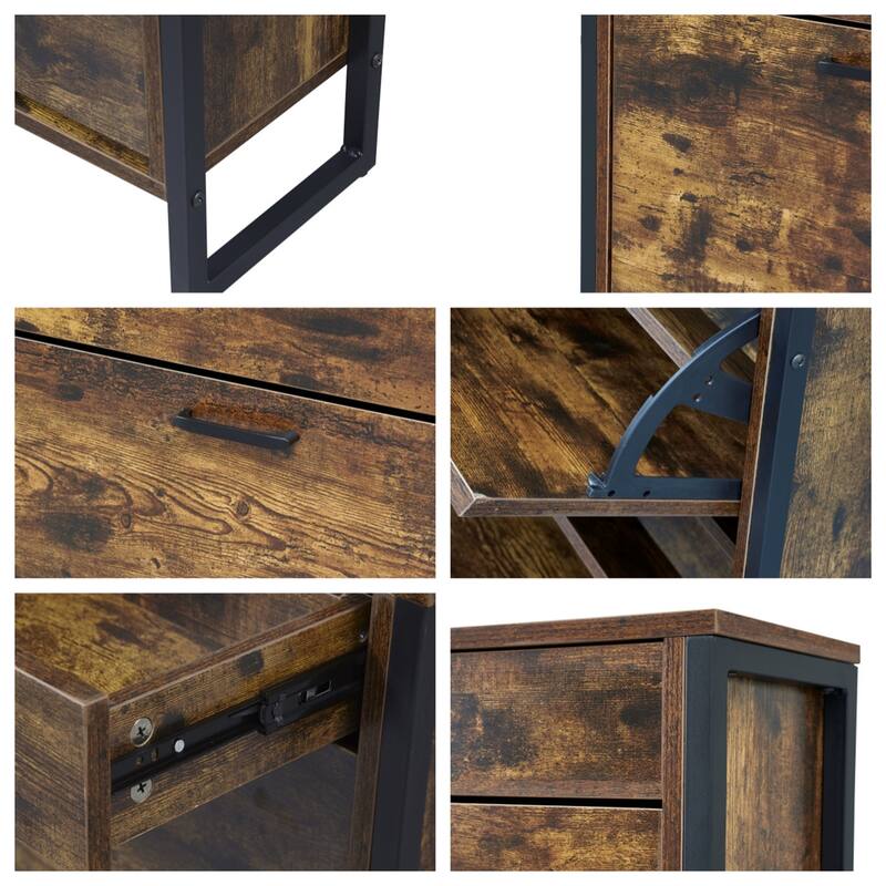 Hidden Shoe Storage Cabinet with 3 Flip Drawers,1 Drawer for Entryway