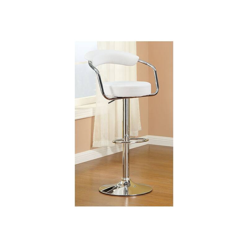 Modern Set of 2 Bar Stools Set with Leather Backrest Padded Seat, Adjustable Swivel Kitchen Island Stools for Dining Room Bar
