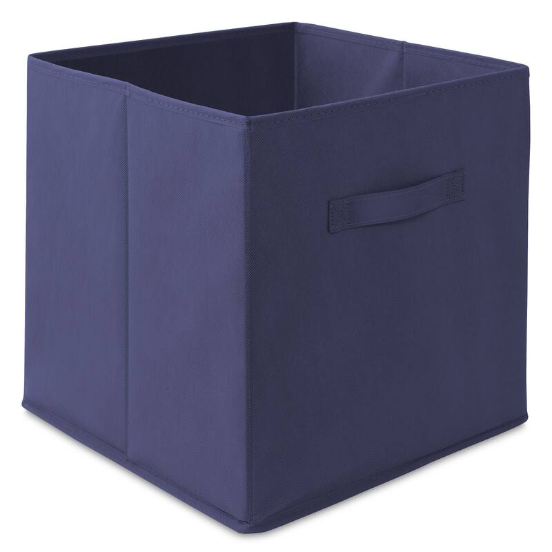 Set of 12 Collapsible Fabric Cubes 13in Storage Bins Navy Blue - Navy Blue - 13" x 13" x 13"
