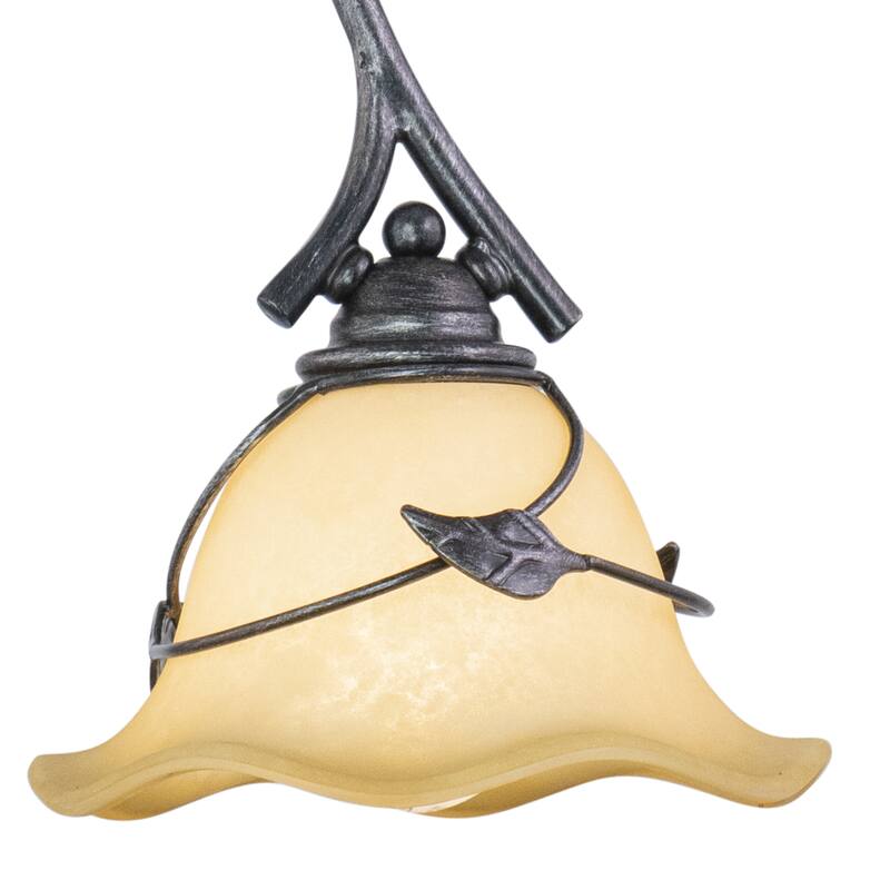 Vine Black Rustic Mini Pendant Ceiling Light - 7.5-in W x 22-in H x 7.5-in D