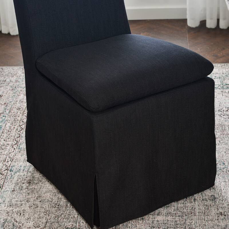 KINWELL Performance Fabric Slipcover Dining Chair Side Chair With Casters
