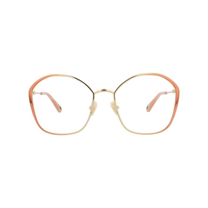 Chloé Round-Frame Metal Optical Frames - Nude Nude Transparent