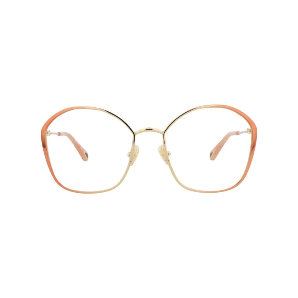Chloé Round-Frame Metal Optical Frames - Nude Nude Transparent