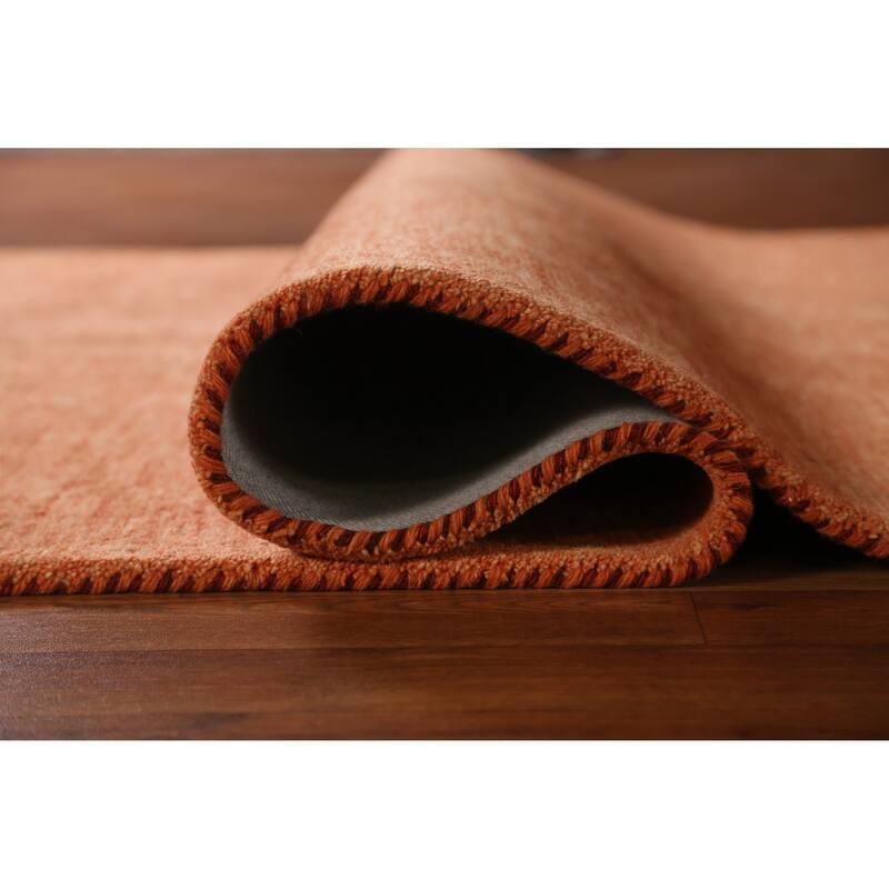 Orange Gabbeh Indian Area Rug Tribal Hand-Tufted Wool Carpet - 5'3" x 7'7"