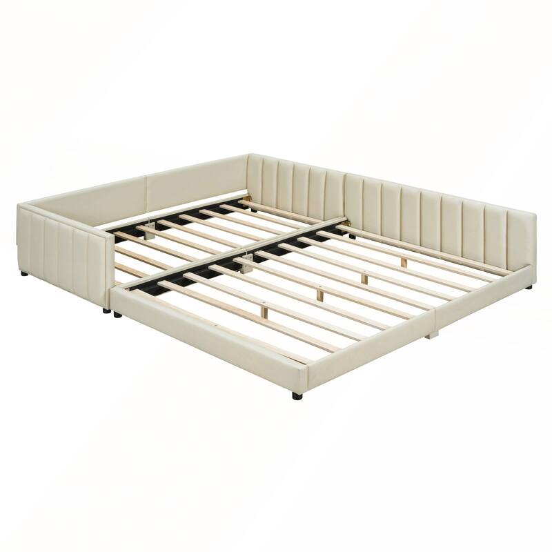 Queen Size and Twin XL Size Upholstered Platform Bed