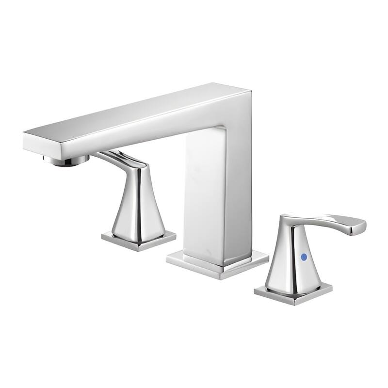 Silver Stainless Steel Roman Bathtub Faucet Set with Dual Handles and Fast Flow Design - 4.92 x 7.09 x 1.97 inch