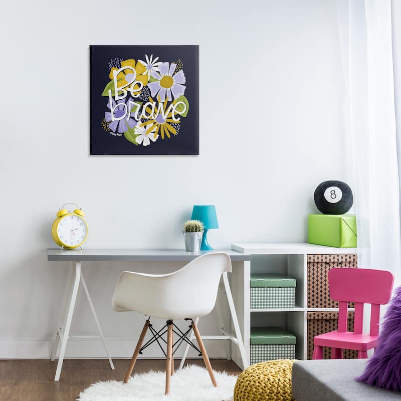 Stupell Be Brave over Florals Canvas Wall Art Design By Mandy Ford Art + Illustration