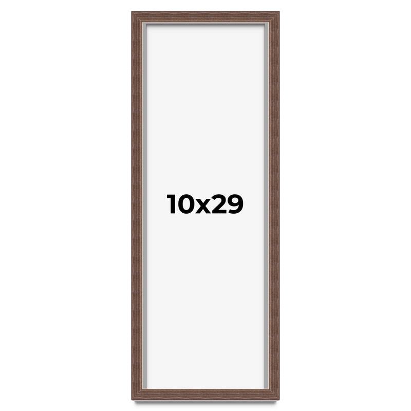 10x29 Shadow Box Frame Brown | 1.125 inches Deep Real Wood Rustic