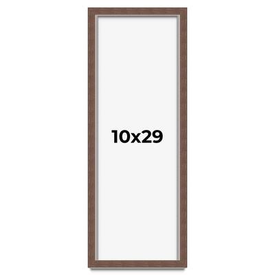 10x29 Shadow Box Frame Brown | 1.125 inches Deep Real Wood Rustic