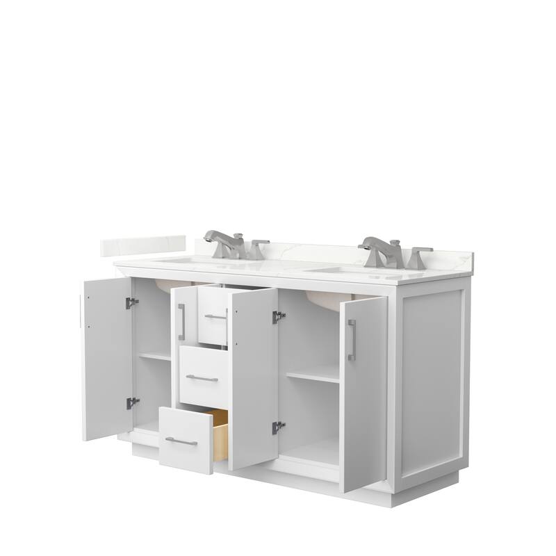 Strada 60-inch Double Vanity, Quartz Top