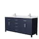 Option Dark Blue, Nickel Trim, White Cultured Marble Top