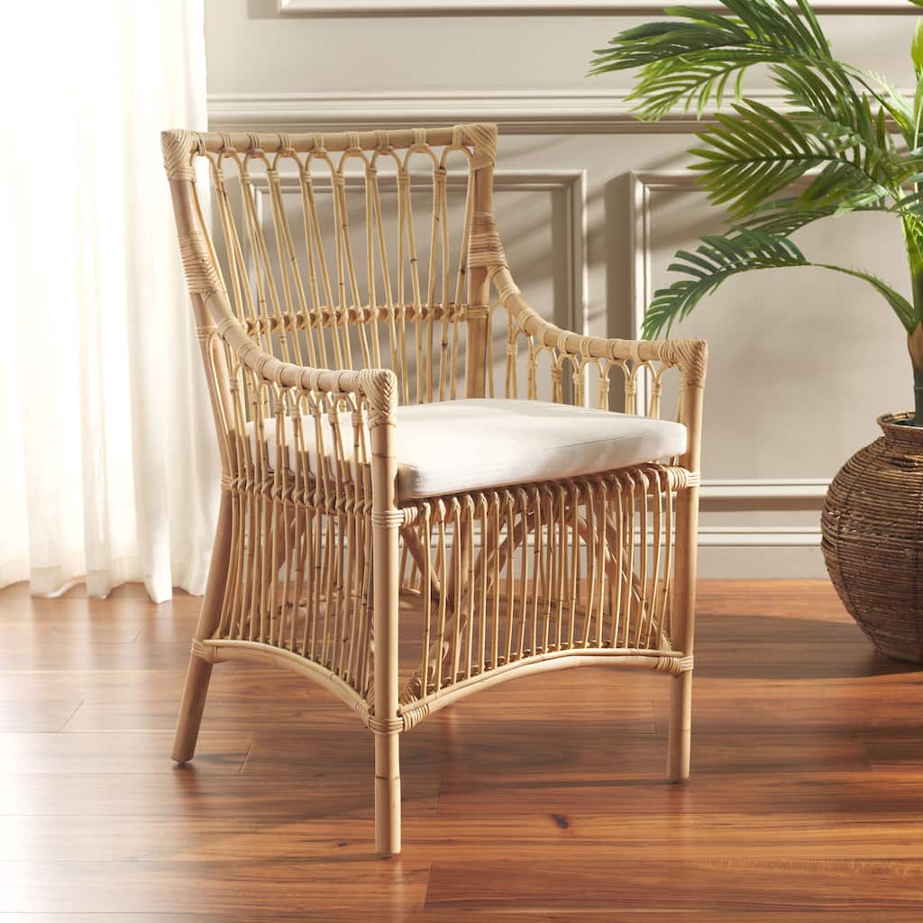 SAFAVIEH Zorianna Solid Wood Dining Chair with Cushion (Fully Assembled) - 22"W x 22"D x 36"H