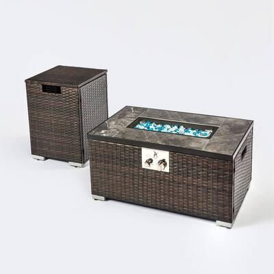 Modern Outdoor Rectangle Fire Pit Table
