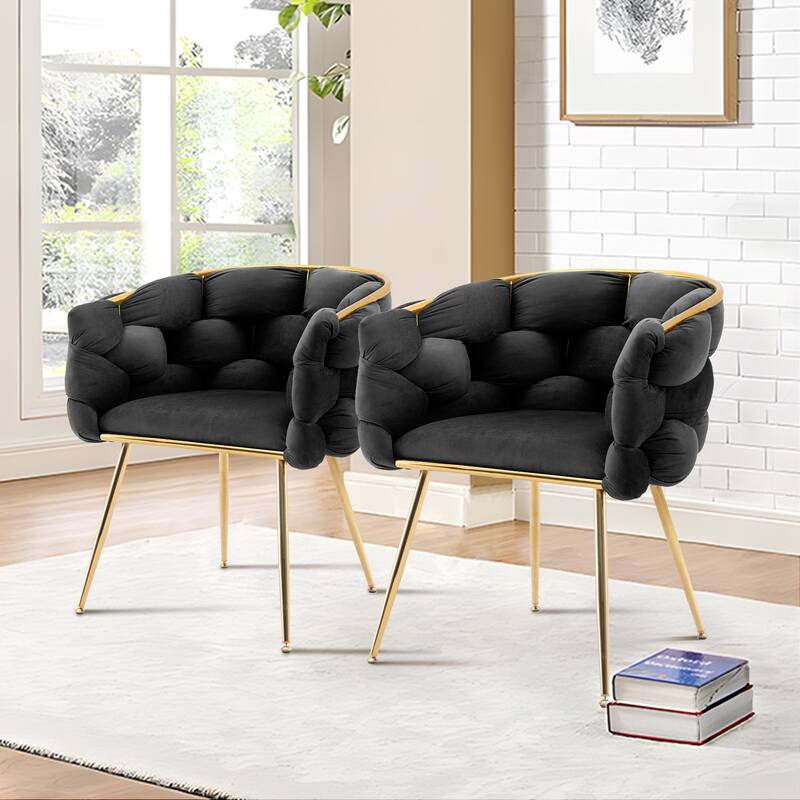 Modern Velvet Dining Chair with Metal Legs