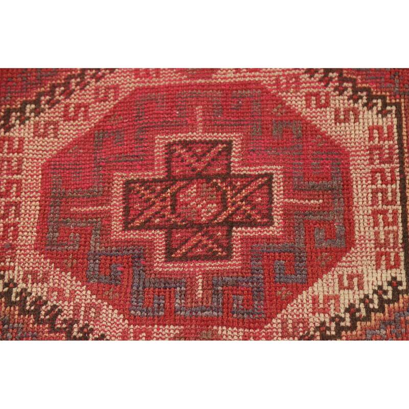 Tribal Qashqai Persian Antique Area Rug Hand-knotted Wool Carpet - 3'4"x 4'10"