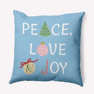 Peace Love Joy Indoor/Outdoor Throw Pillow