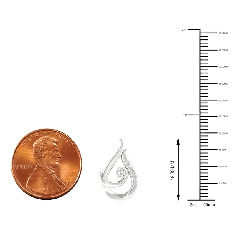 1/10ct TDW Diamond Two Tone Mom and Child Pendant Necklace in Silver for Women