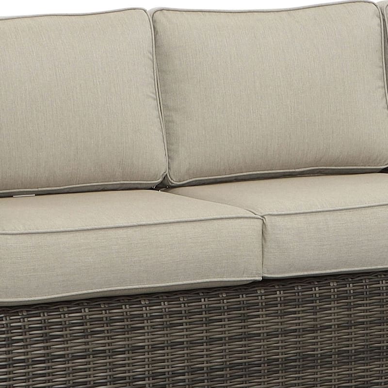 Jarrow Rattan Wicker Sofa, Brown/ Gray