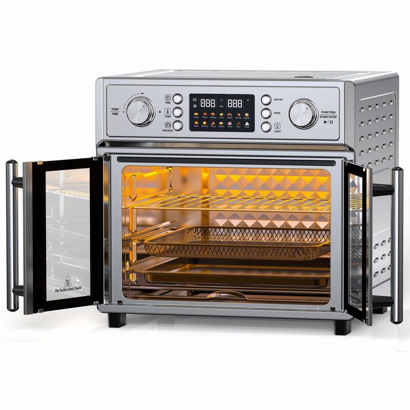 PlumChef 26QT Large Capacity French Double-Door Air Fryer Convection Toaster Oven, 1700W