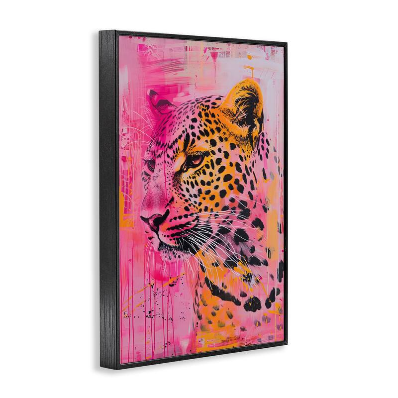Stupell Vibrant Purple & Orange Cheetah Framed Giclee Art Design By LSR Design Studio