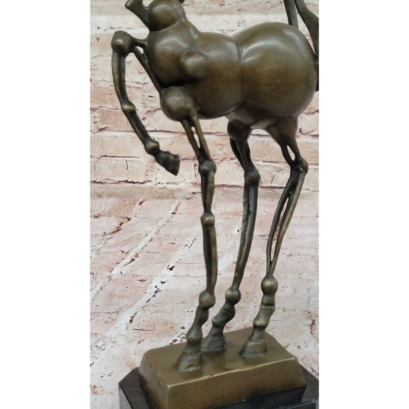 Surreal Abstract Imitative Horse Sculpture – Modern Equestrian Art On Marble Base After Salvador Dali