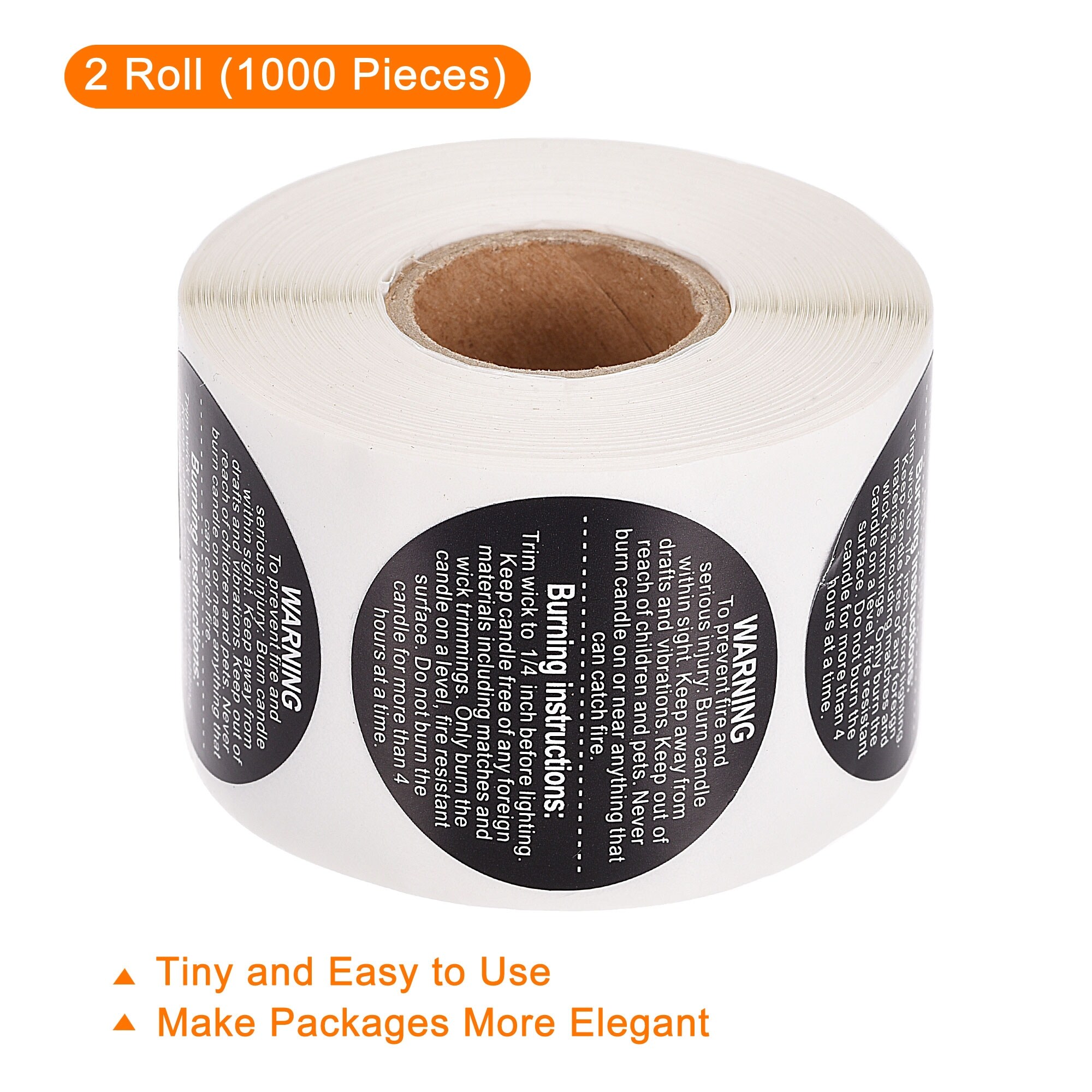 CandleScience Warning Labels 2 inch 1000 PC Roll