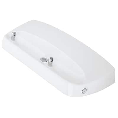 Haws Wheel-chair accessible wall mounted, white cast aluminum two
