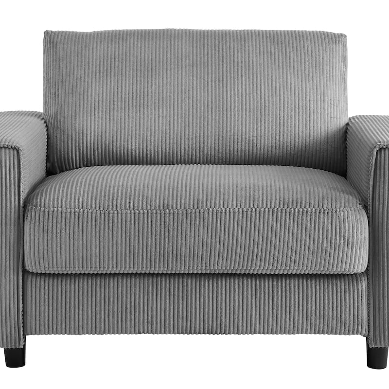 Modern Contemporary Upholstered Corduroy Plush Tufted Chair