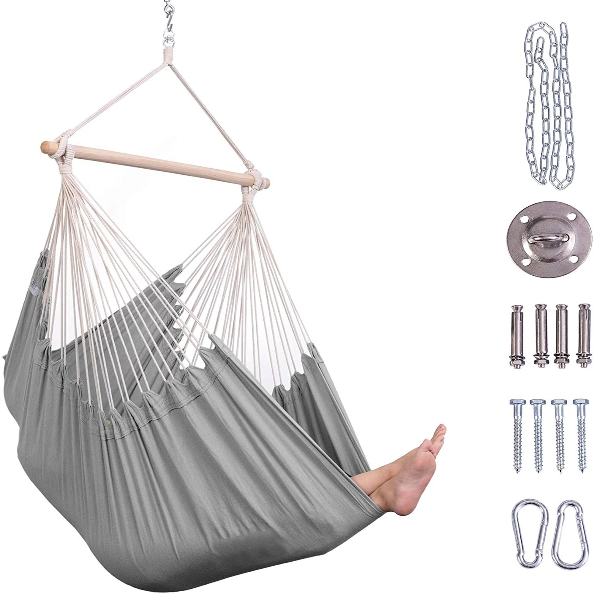 XYLUCKY Hammock Chair, Hammock Chair Hanging Rope Swing, Max 150KG, For