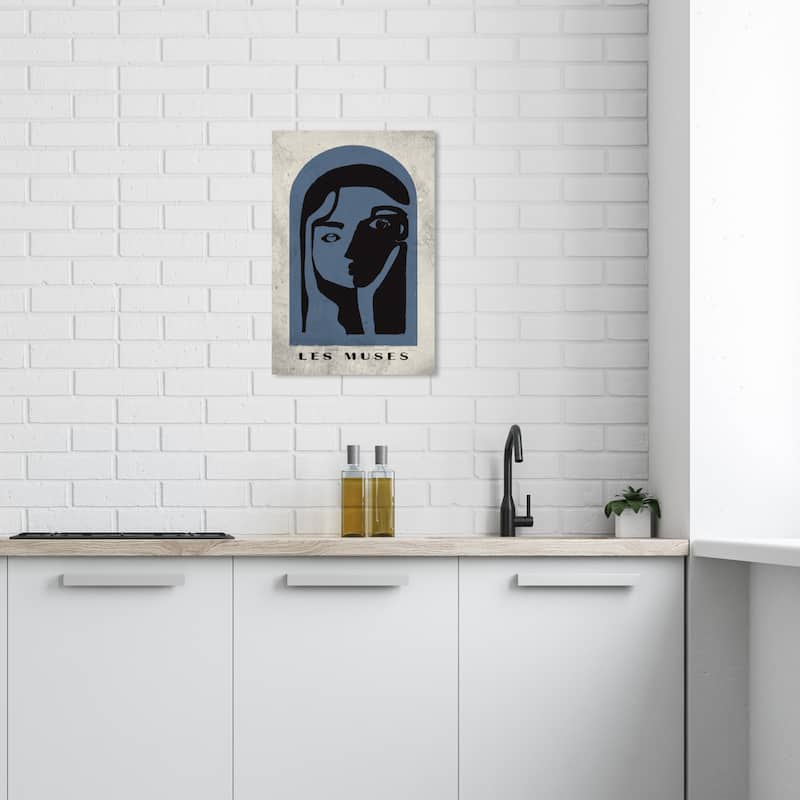 Wynwood Studio Fashion and Glam Les Muses Poster Blue and Modern & Contemporary Wall Art Canvas Print - 24 x 16
