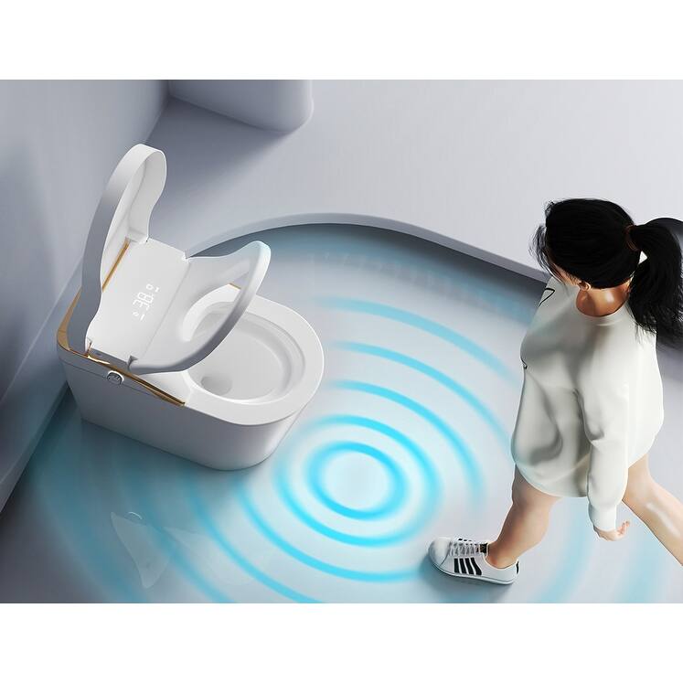 Modern Smart Toilet with Bidet. Auto Open Close. Auto Flush. Heated Seat. Warm Water. Dryer. Foam Shield