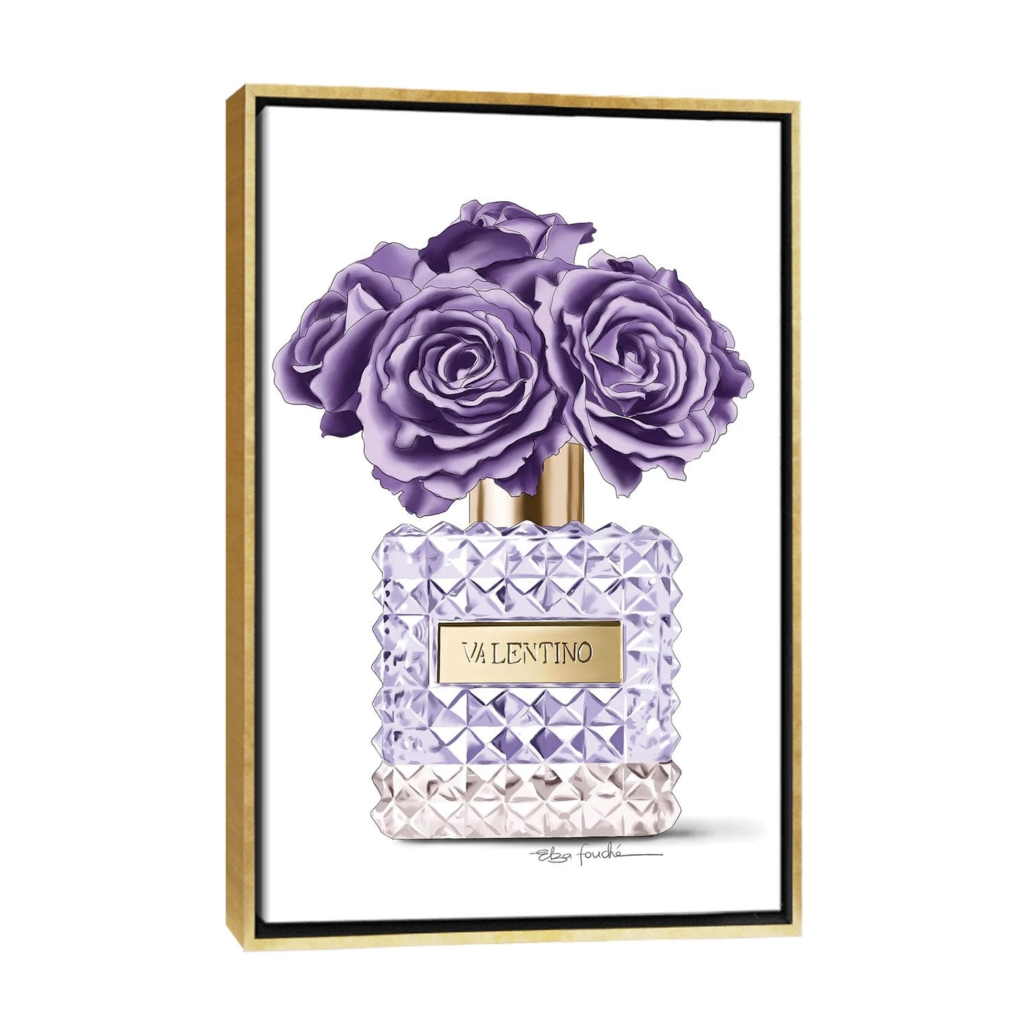 iCanvas Purple roses & Perfume by Elza Fouche Framed Canvas Print - Bed  Bath & Beyond - 36606420