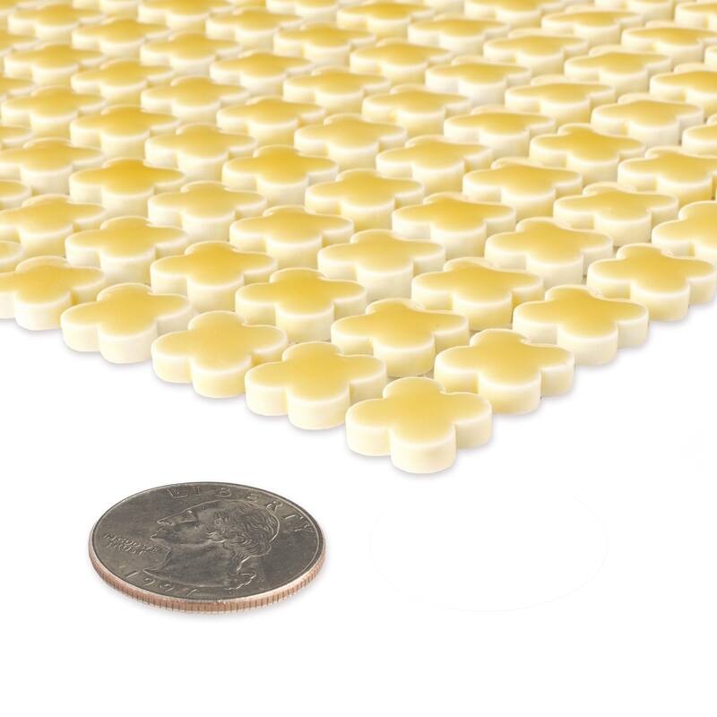 Merola Tile Fioretti Glossy Yellow 12" x 12" Porcelain Floor and Wall Tile