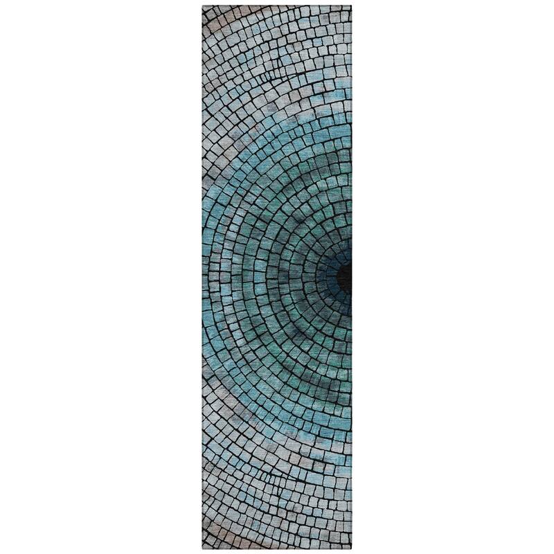 Machine Washable Indoor/ Outdoor Mosaic Rome Chantille Rug