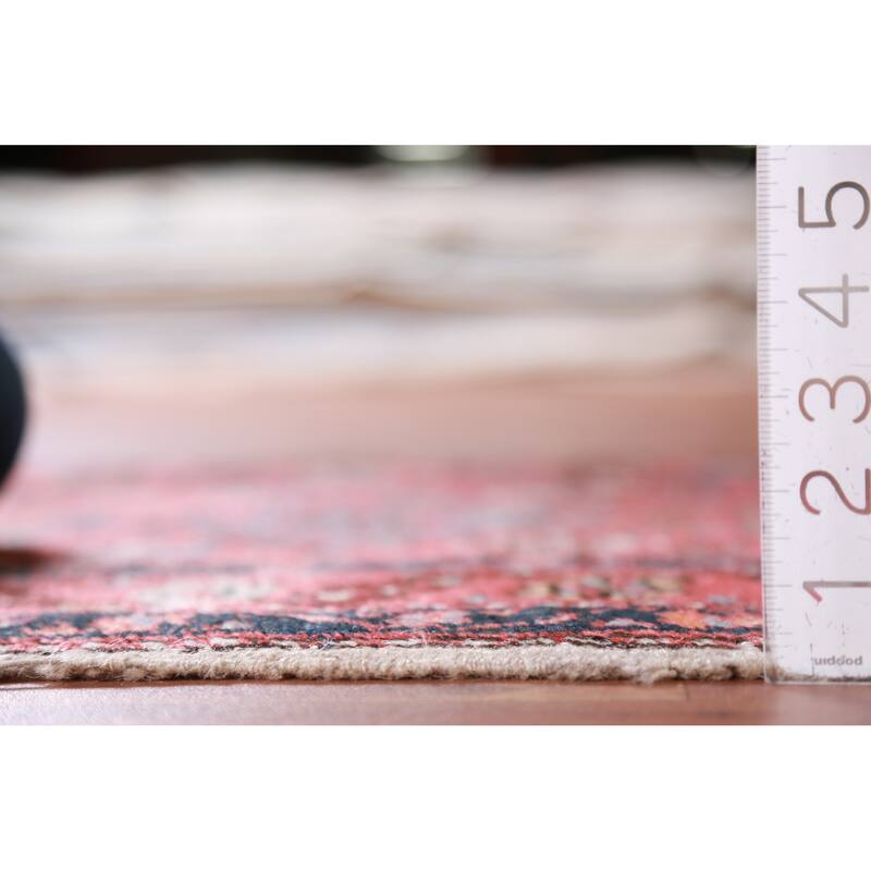 Hand Knotted Oriental 100% Wool Carpet Traditional Geometric Red Heriz (serapi) Runner Rug - 12' 1'' X 3' 0''
